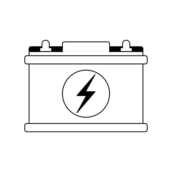 Samochód symbol baterii na białym tle czarno-białe — Wektor stockowy