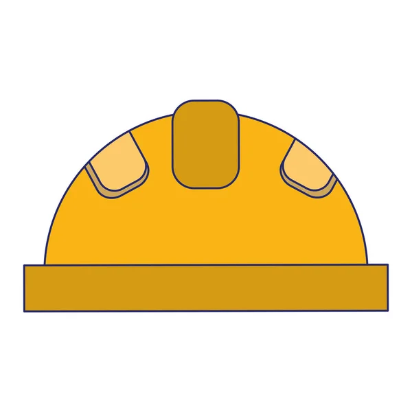 Construction worker helmet symbol blue lines — Stock Vector