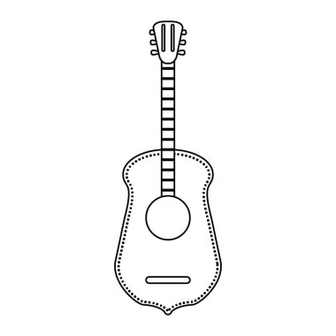 akustik gitar müzik enstrümanı siyah ve beyaz
