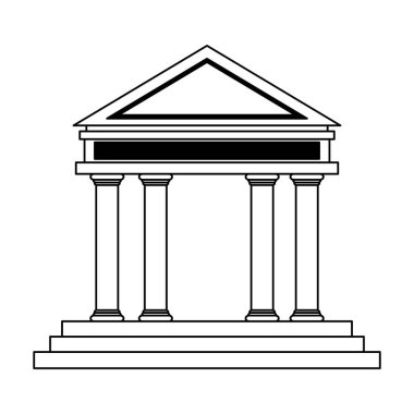 Sembol siyah ve beyaz bina banka