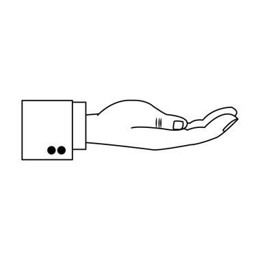 işadamı el açık siyah ve beyaz