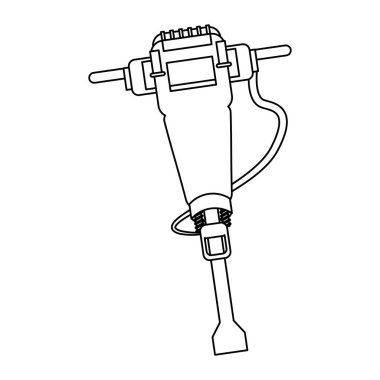 İnşaat beton matkap aracı siyah ve beyaz