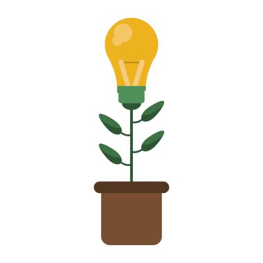 Ampul Işık çiçek pot sembolü