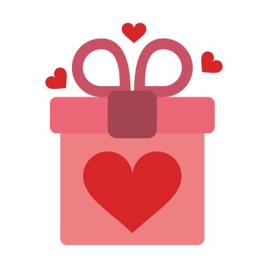 Hediye kutusu ile kalpleri aşk sembolü