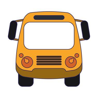 Okul otobüsü frontview simge vektör grafik tasarım illüstrasyon izole