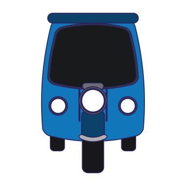 Kabin araç frontview vektör çizim grafik tasarım ile motosiklet