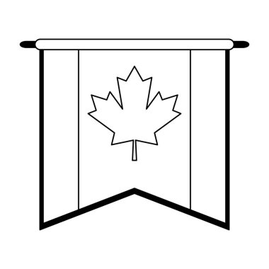 Kanada flama bayrak sembol siyah ve beyaz