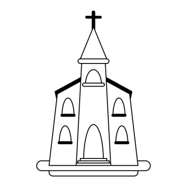 Katolik Kilisesi sembol siyah ve beyaz bina