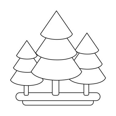 ağaç pines doğa sembol siyah ve beyaz