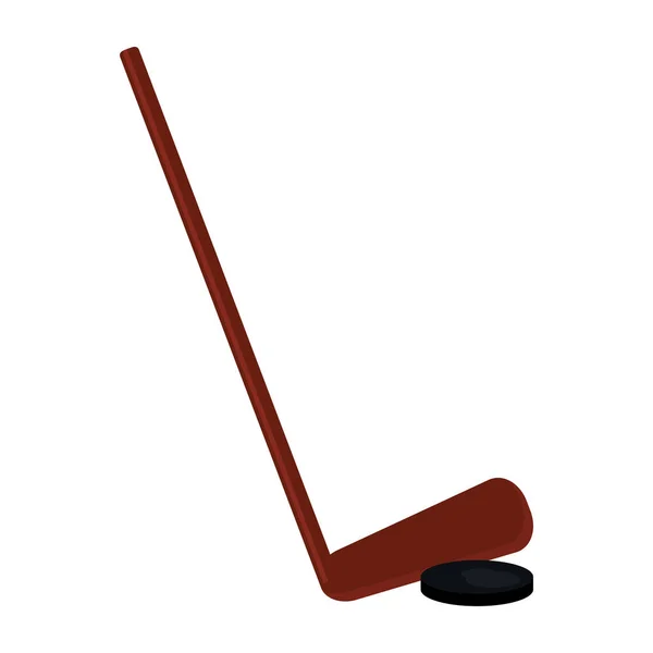 Hockeystick en puck symbool — Stockvector