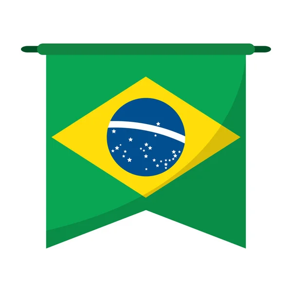 Brasile simbolo bandiera pennant — Vettoriale Stock