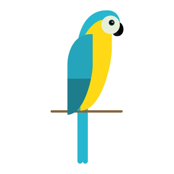 Pájaro exótico en palo — Vector de stock