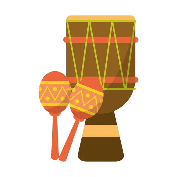 Латинские барабаны и маракасы — стоковый вектор