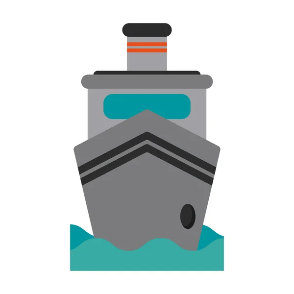 Fraktfartyg fartyg i havet Frontvy — Stock vektor