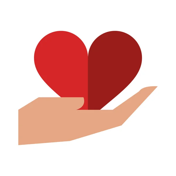 Coração na mão símbolo aberto —  Vetores de Stock