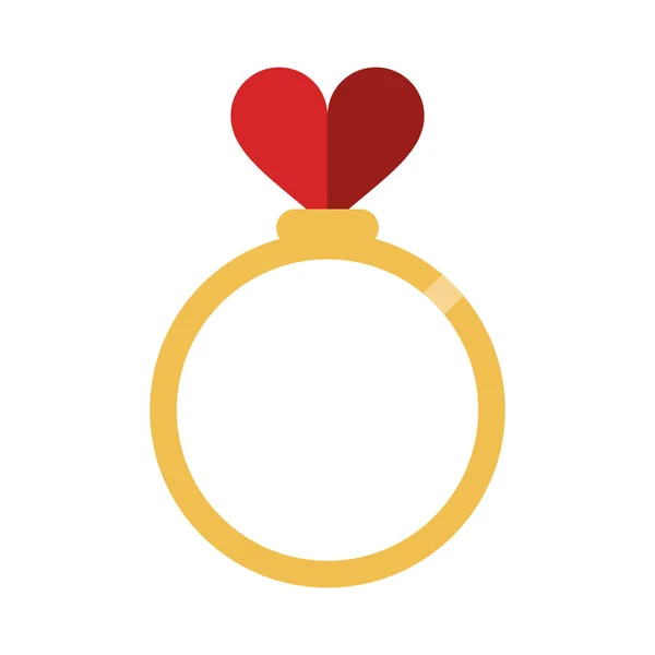 Bague de mariage avec coeur — Image vectorielle