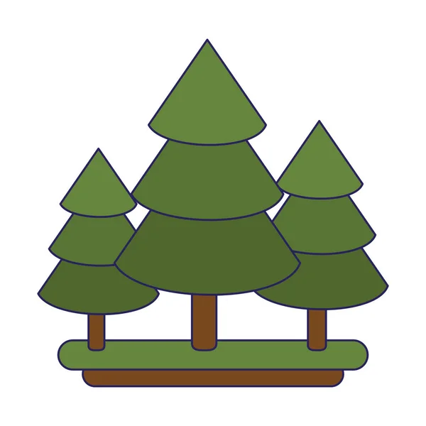 Ağaç pines doğa sembolü — Stok Vektör