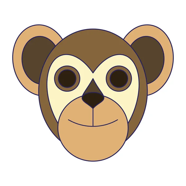 Cabeça de macaco desenho animado isolado —  Vetores de Stock