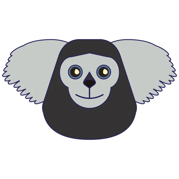 Monkey huvud tecknad isolerade — Stock vektor