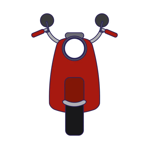 Scooter motorcycle frontview symbol — Stock Vector