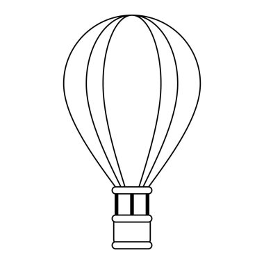 Sıcak hava balon sembol siyah ve beyaz