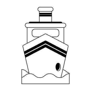 Yük gemisi gemi deniz frontview vektör çizim grafik tasarım
