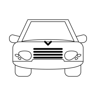 Araba araç frontview sembol siyah ve beyaz