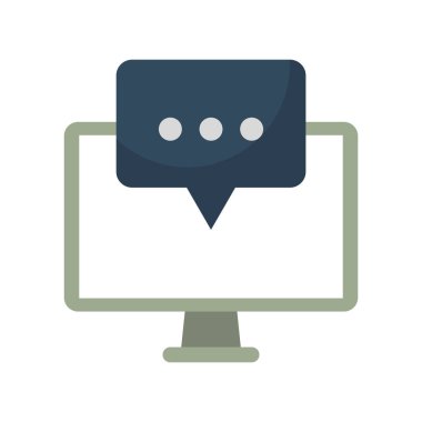 bilgisayar sohbet kabarcık simgesiyle