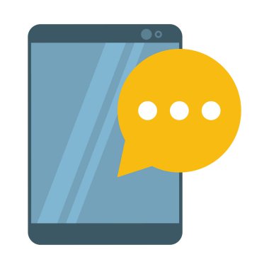 Sohbet kabarcık sembolü ile tablet