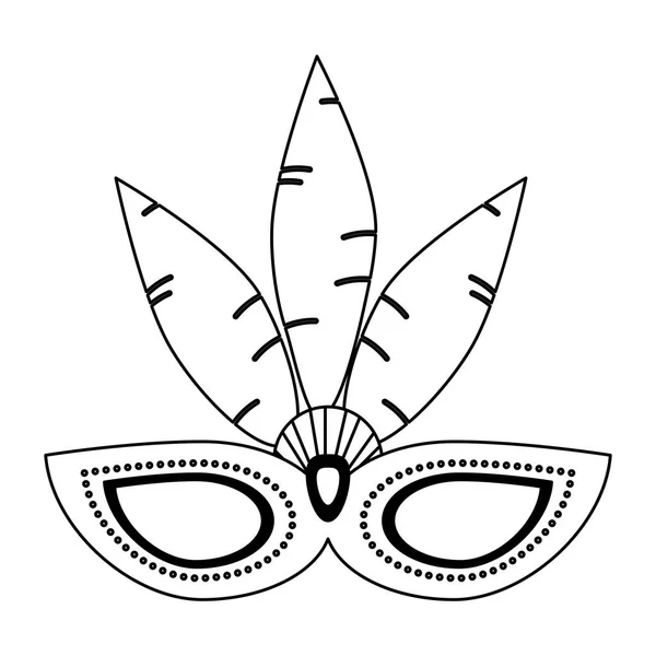 Maski z piór symbol czarno-białe — Wektor stockowy
