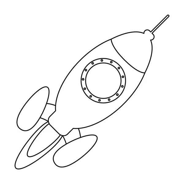 Символ запуска ракеты чёрный и белый — стоковый вектор