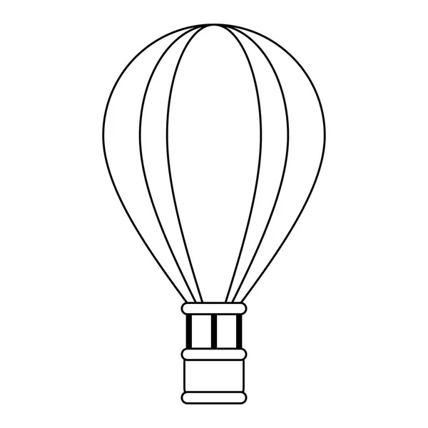 Balão de ar quente símbolo preto e branco — Vetor de Stock