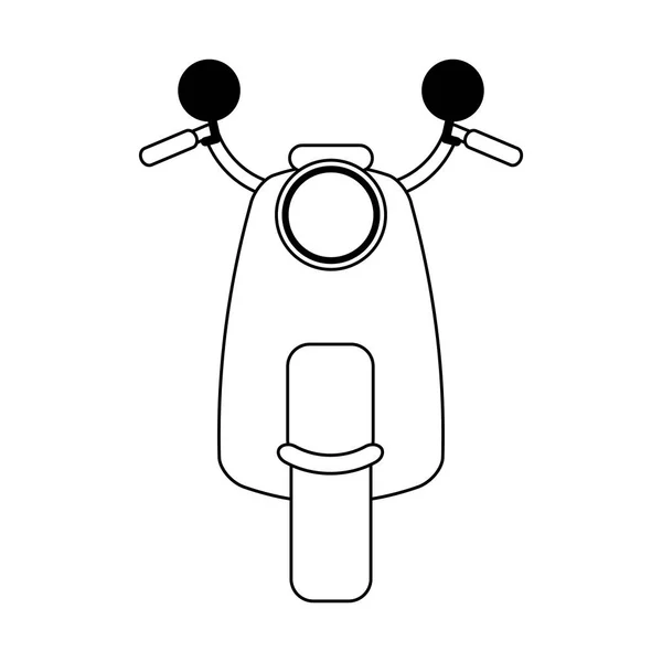 Scooter moto frontview symbole noir et blanc — Image vectorielle