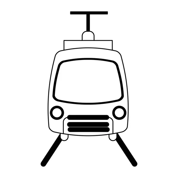 Tranvia Transport Frontansicht schwarz-weiß — Stockvektor