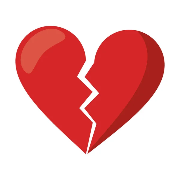 Liebe gebrochenes Herz Symbol — Stockvektor
