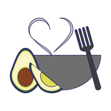 Sağlıklı sebze gıda mavi çizgiler