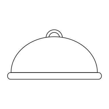 Yiyecek çanak kubbe sembol siyah ve beyaz