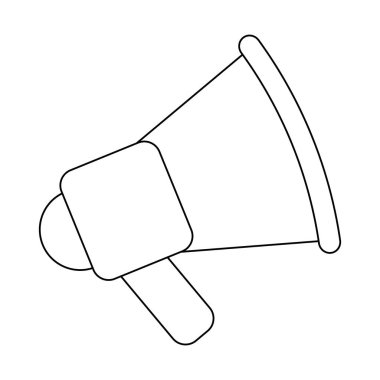 Megafonu olan megafon sembol siyah ve beyaz