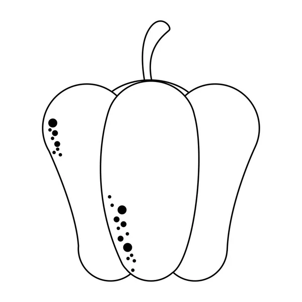 Pimenta símbolo de comida vegetal preto e branco — Vetor de Stock