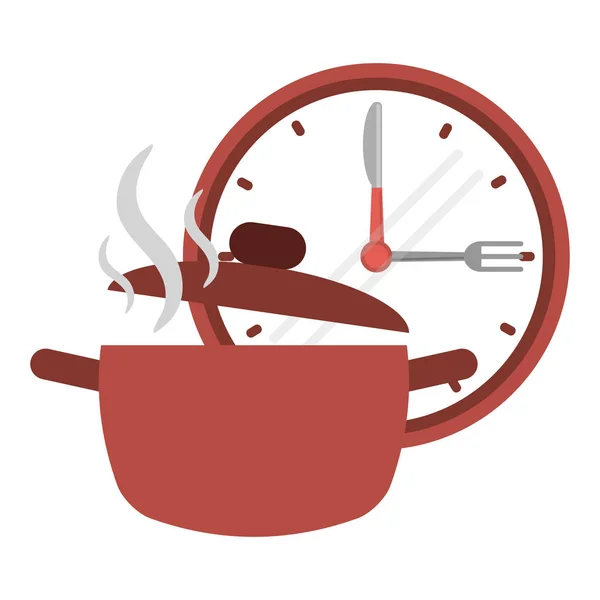 Δοχείο κουζίνας ανοιχτό με το άρωμα και το χρόνο — Διανυσματικό Αρχείο