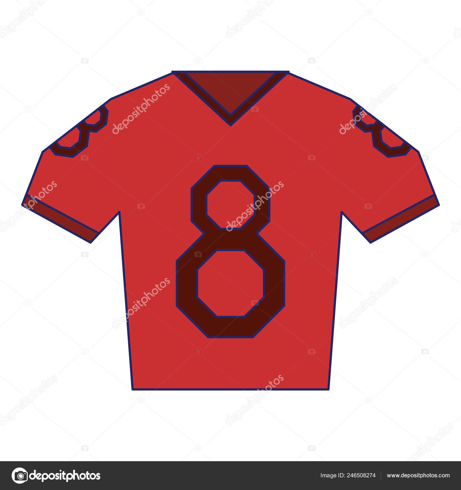 Amerikkalainen jalkapallo t paita käyttää sinisiä viivoja —  kuvapankkivektori ©jemastock 246508274