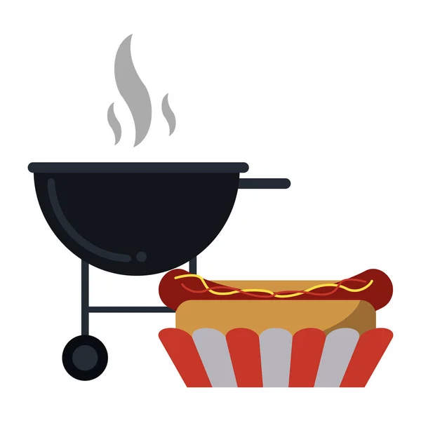 Hot dog bbq grill fast food — Wektor stockowy