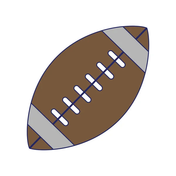 American football ball simbolo linee blu — Vettoriale Stock