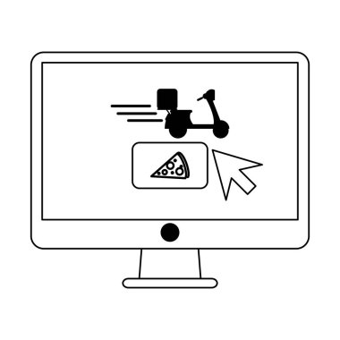 Fast food teslim siyah ve beyaz