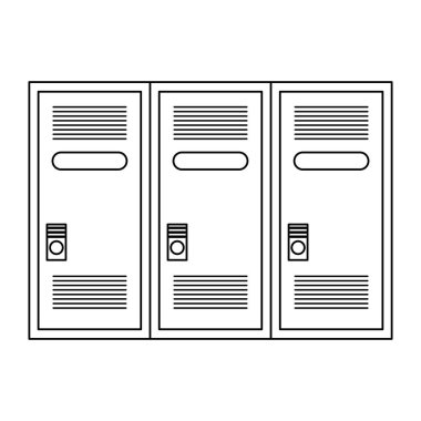 siyah ve beyaz izole jimnastik salonu dolap depolama