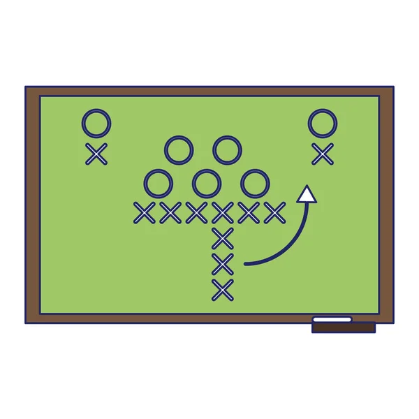 Estrategia de fútbol americano en pizarra líneas azules — Vector de stock