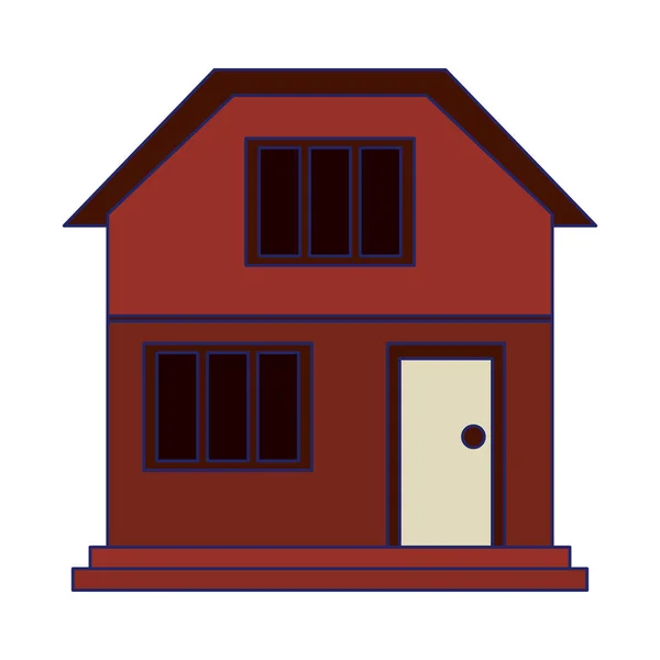 Immobilier maison lignes bleues — Image vectorielle