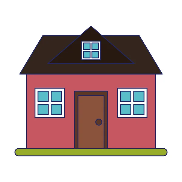 Real estate house kék vonalak — Stock Vector