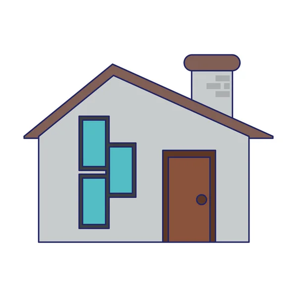 Immobilien Haus Blaue Linien — Stockvektor