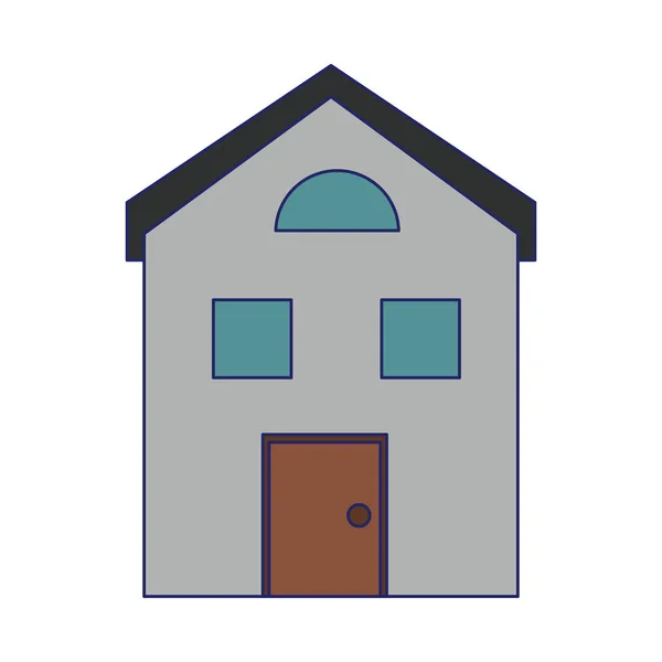 Real estate σπίτι μπλε γραμμές — Διανυσματικό Αρχείο